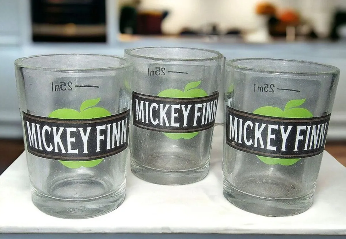 Trio of Vintage ‘Mickey Finn’ Shot Glasses - Image 1