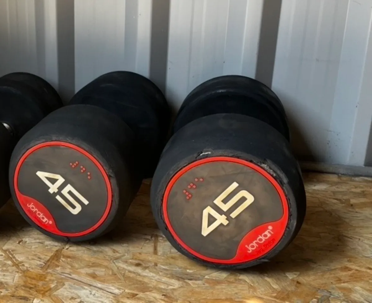 2x45kg Jordan rubber dumbbells - Image 1