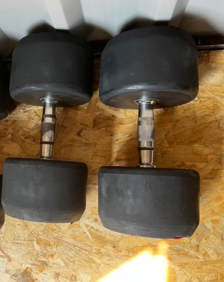 2x45kg Jordan rubber dumbbells - Image 3