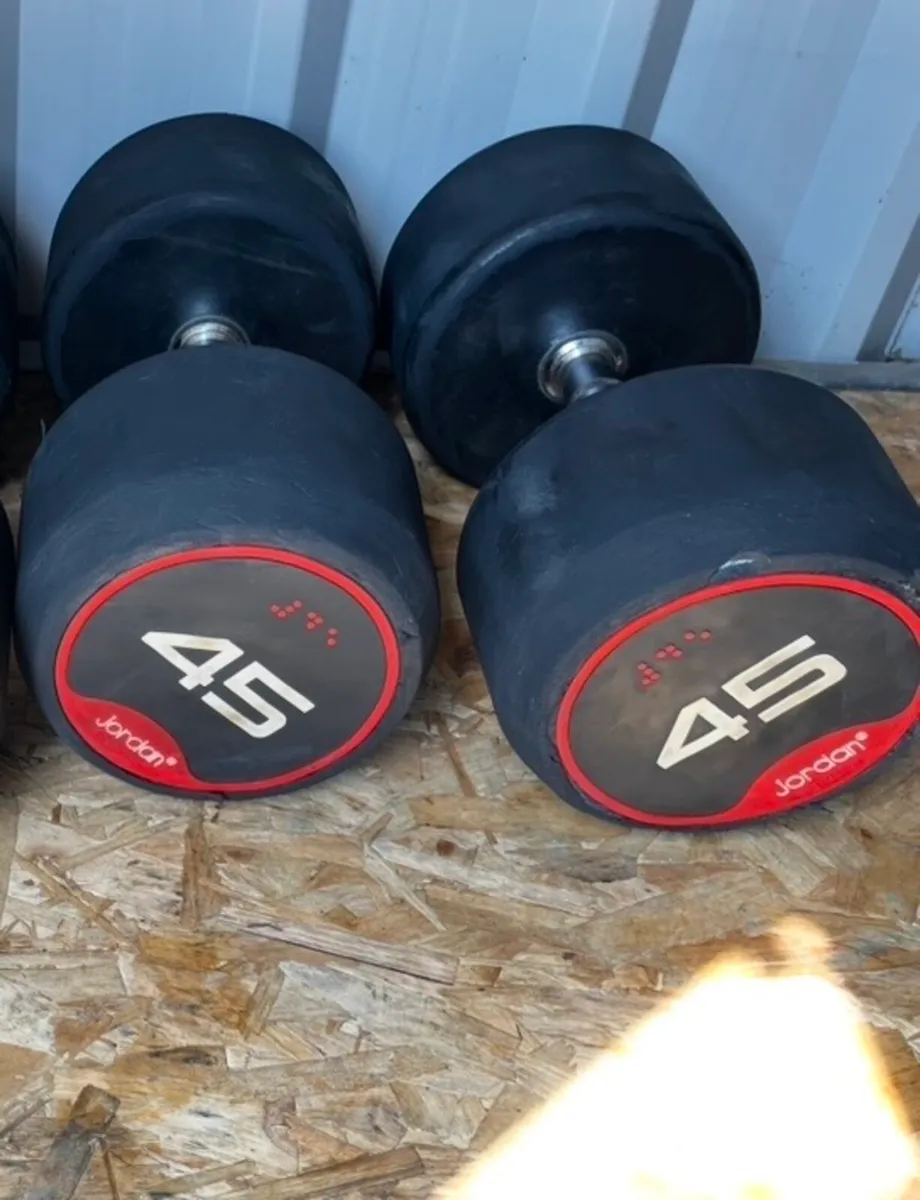 2x45kg Jordan rubber dumbbells - Image 4