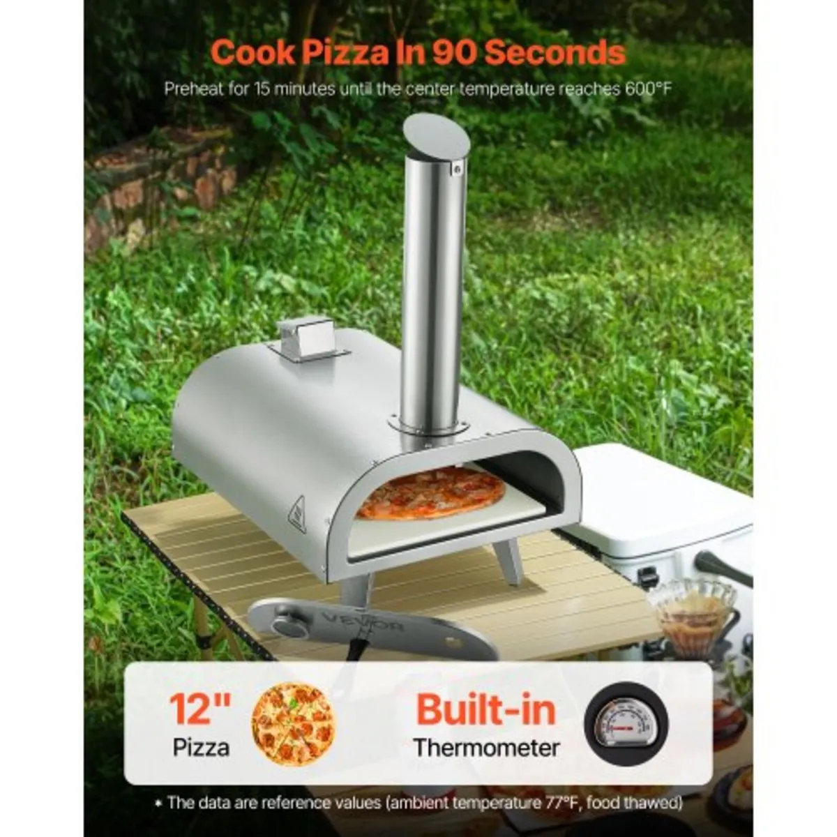 Pizza Oven Outdoor, 12" Pellet Pizza Oven, Portabl - Image 2