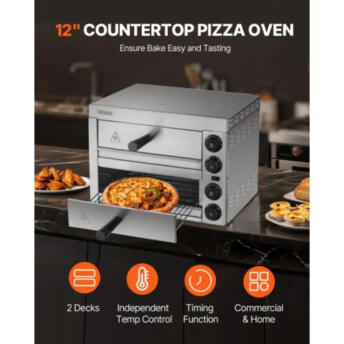 Electric Pizza Oven for Countertops, 12-inch, 1700 - Image 3