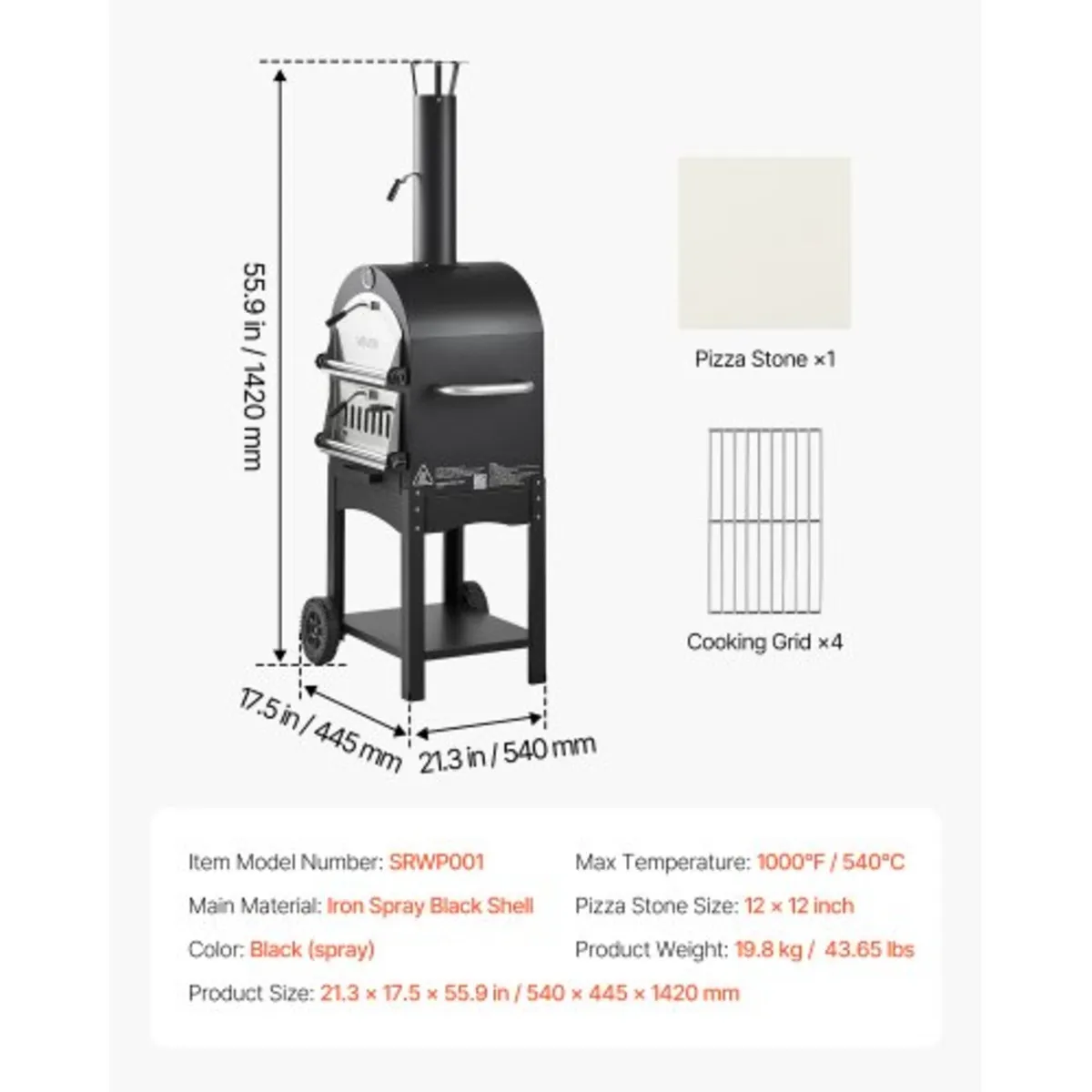 Outdoor Pizza Oven, 12" Pellet Fire Ovens, 2-Layer - Image 2