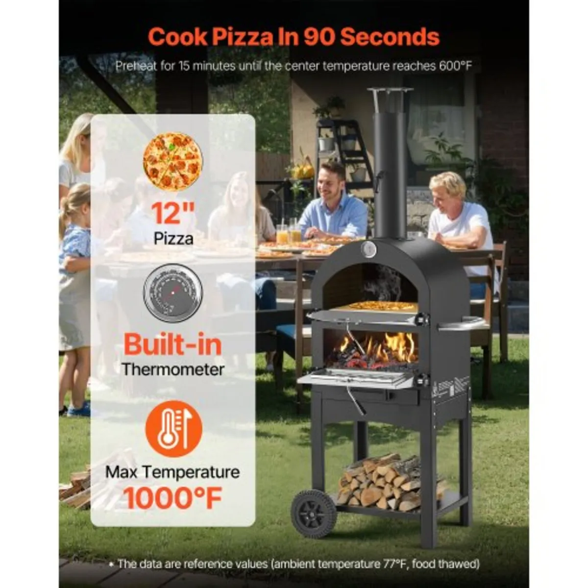 Outdoor Pizza Oven, 12" Pellet Fire Ovens, 2-Layer - Image 3