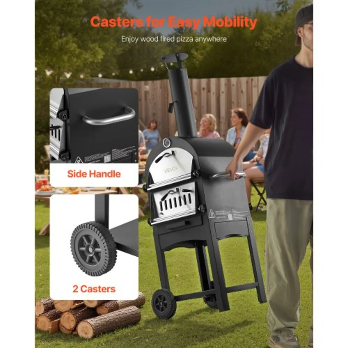 Outdoor Pizza Oven, 12" Pellet Fire Ovens, 2-Layer - Image 4