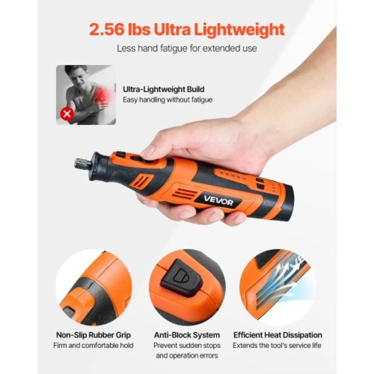 136-Piece Cordless Rotary Tool Kit, DC8V Portable - Image 4