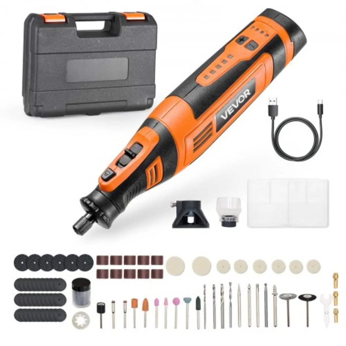 136-Piece Cordless Rotary Tool Kit, DC8V Portable - Image 1