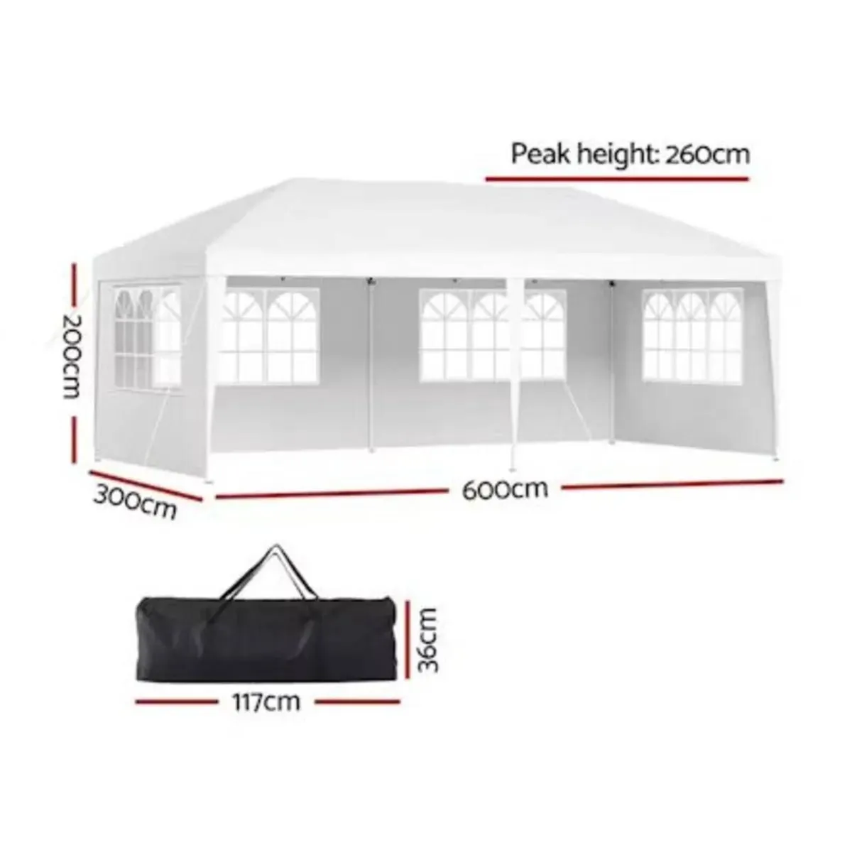Gazebo 3x6m Outdoor Pop Up Marquee Canopy - Image 4