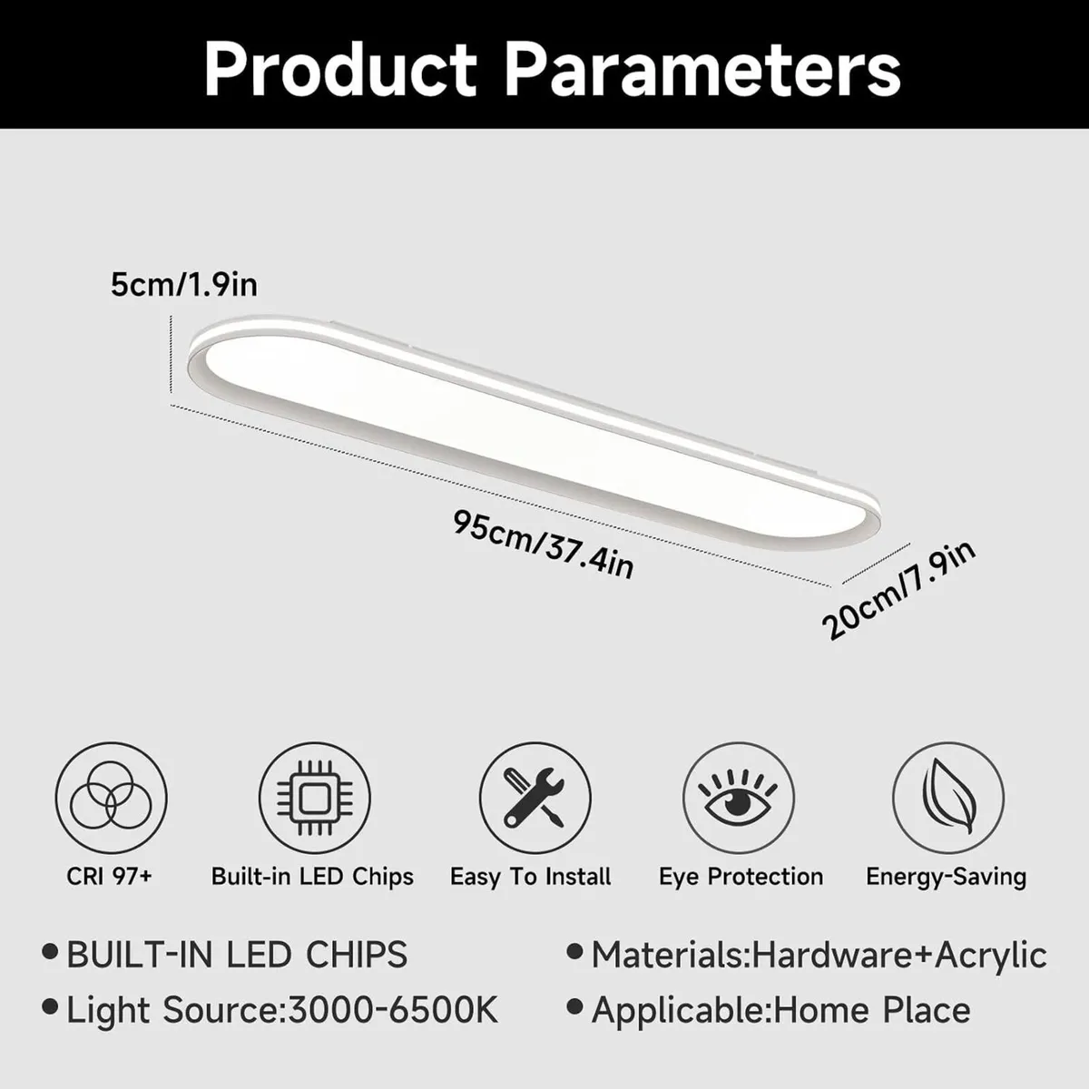 Dimmable Metal LED Ceiling Light Slim Edge - Image 4