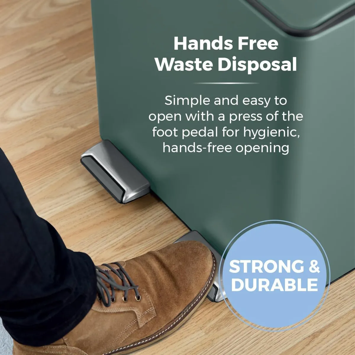 Recycling Pedal Bin Two 20L Compartments - Image 4