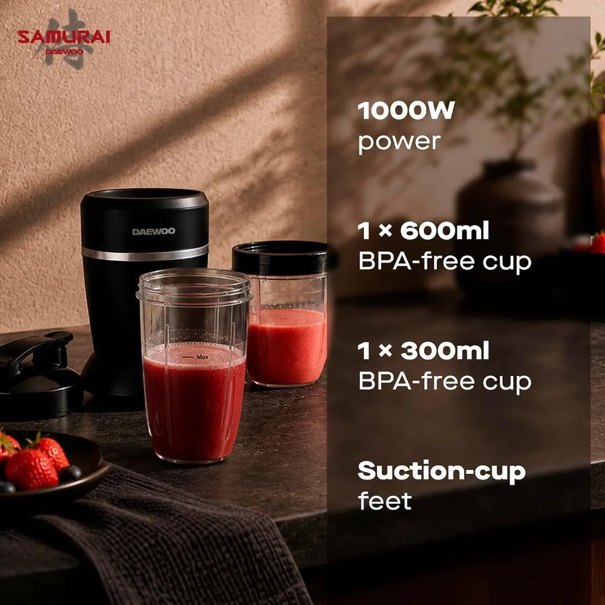 Samurai Power Blend Pro 1200W Jug Blender Ice - Image 2