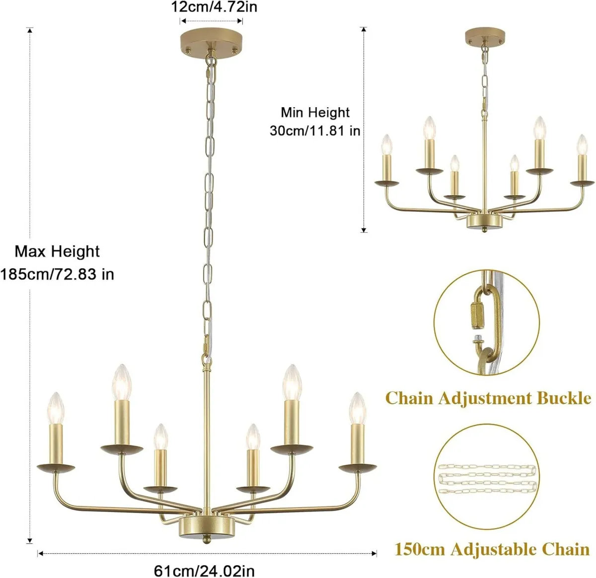 Chandeliers Ceiling Light 6 Lights Pendant - Image 2