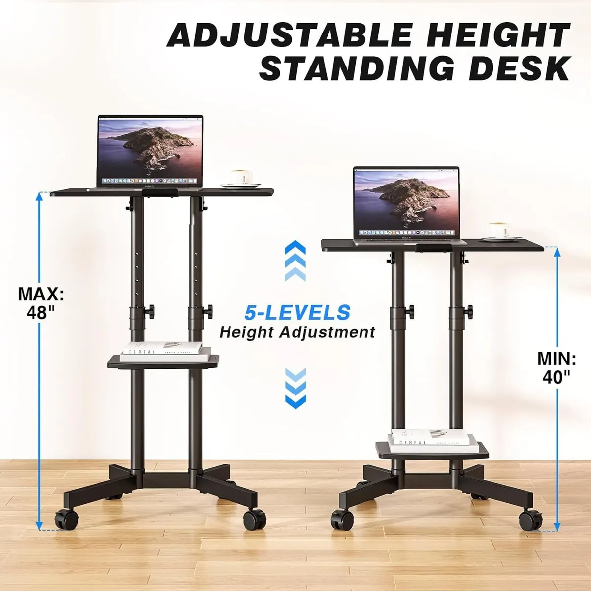 Mobile Standing Desk for Laptop Lectern 60x40CM - Image 2