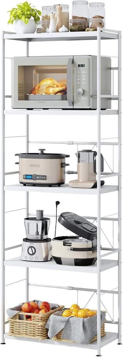 2 Tier Expandable Microwave Shelf Metal Stand - Image 1