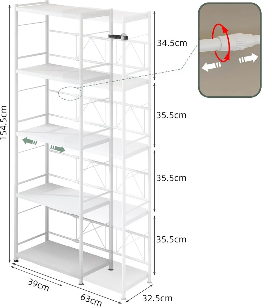 2 Tier Expandable Microwave Shelf Metal Stand - Image 3