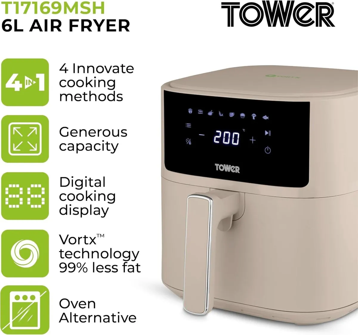 T17169msh Vortx Air Fryer with Digital Control - Image 2