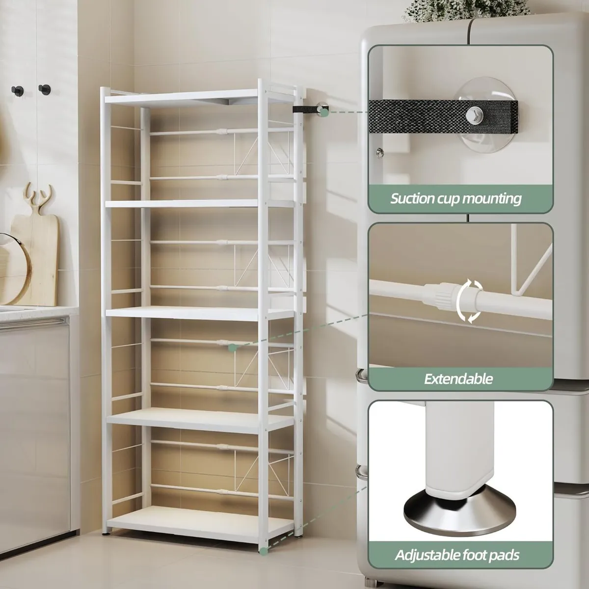 2 Tier Expandable Microwave Shelf Metal Stand - Image 4