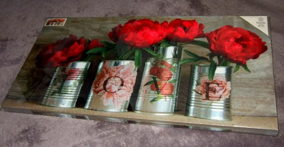 BNIB "LOVE" Peonies Canvas Wall Art (30") - Image 2