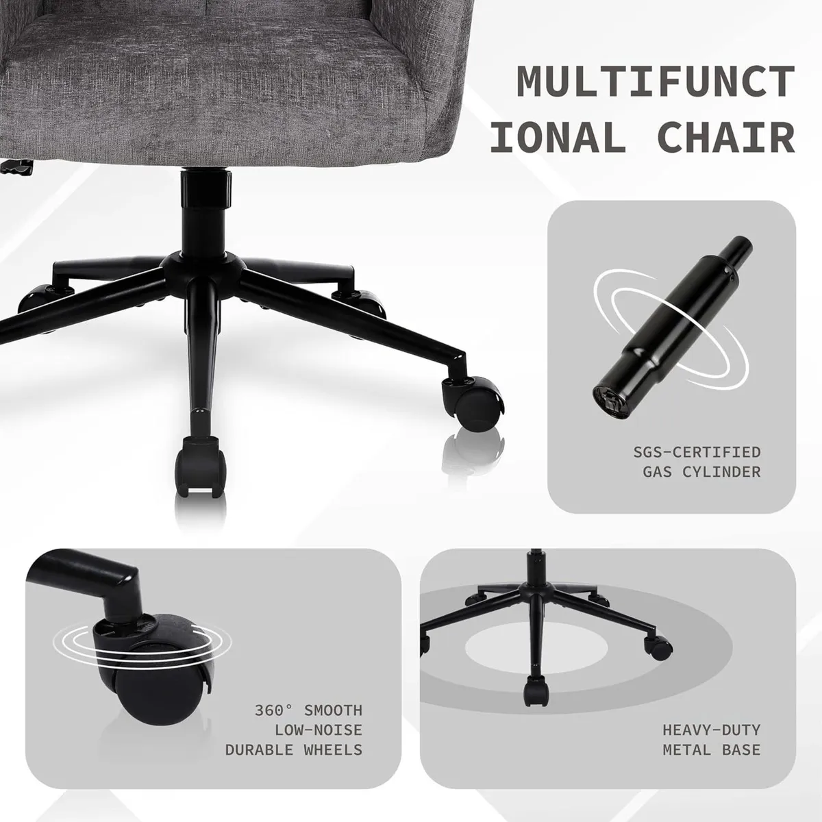 360degreesswivel Office Chair with Armrests - Image 4