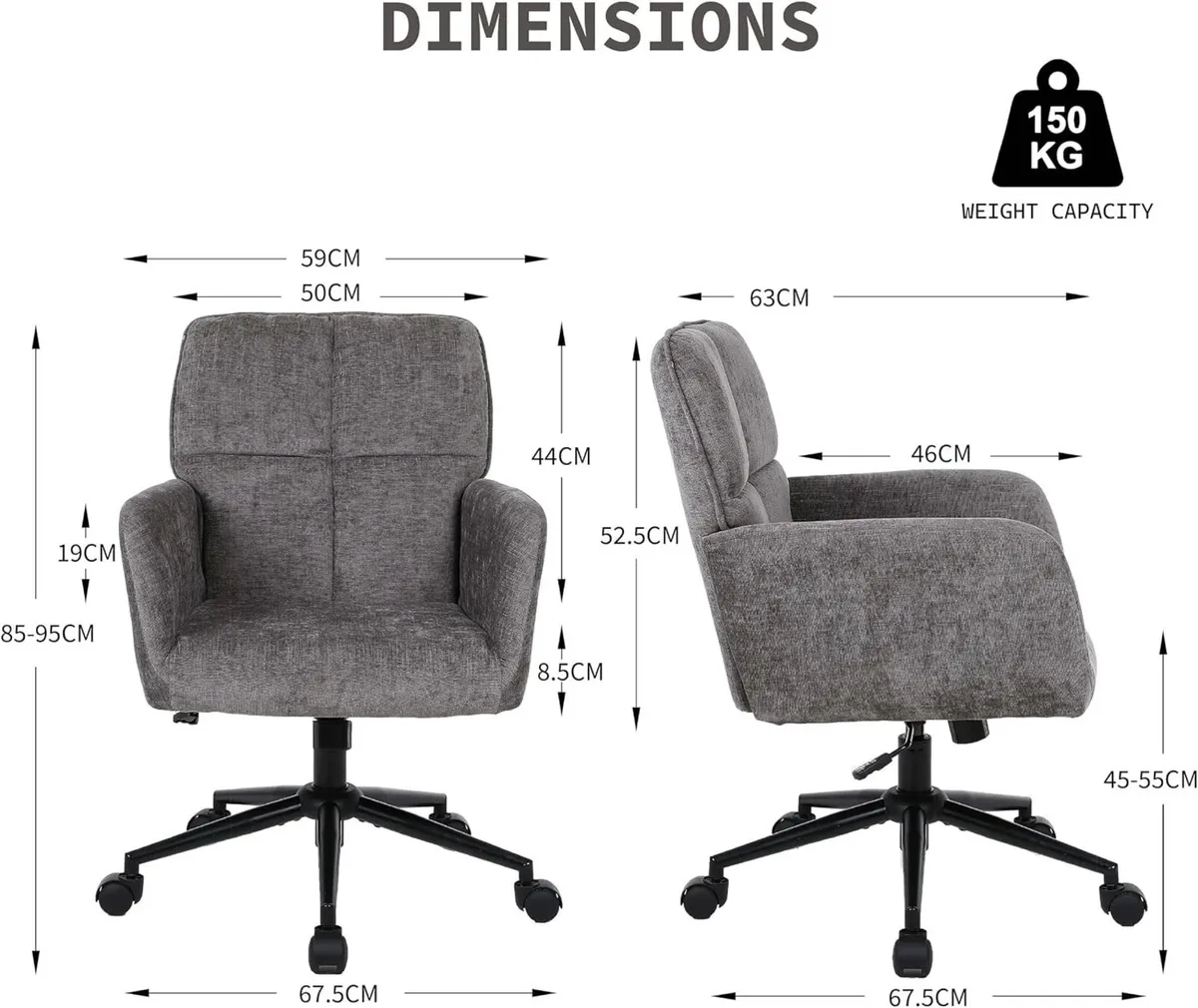 360degreesswivel Office Chair with Armrests - Image 2