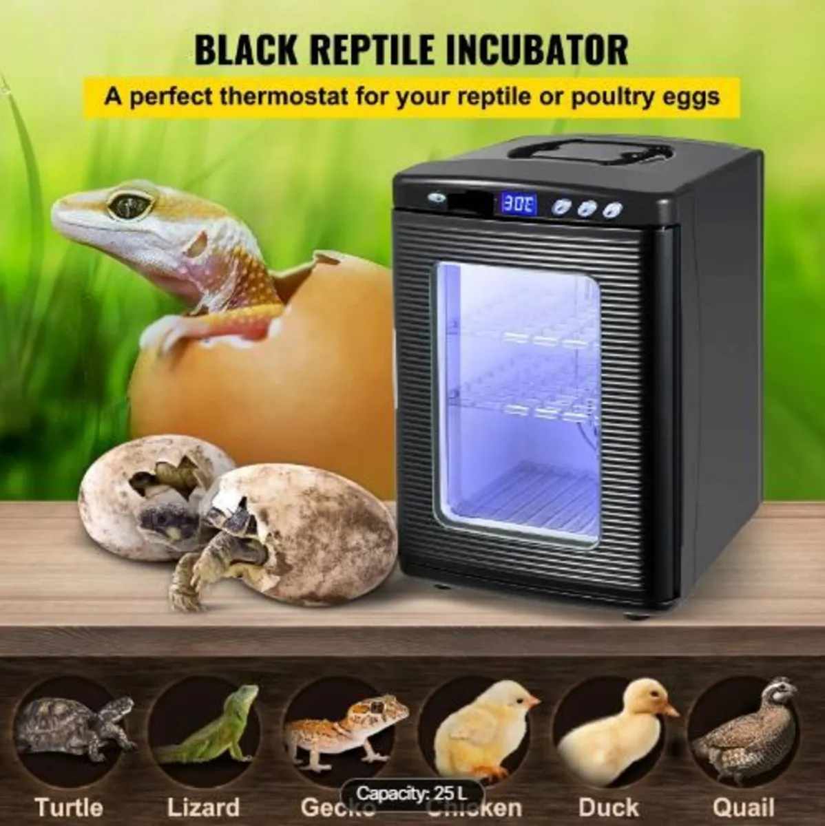 Black Reptile Incubator 25L - Image 2