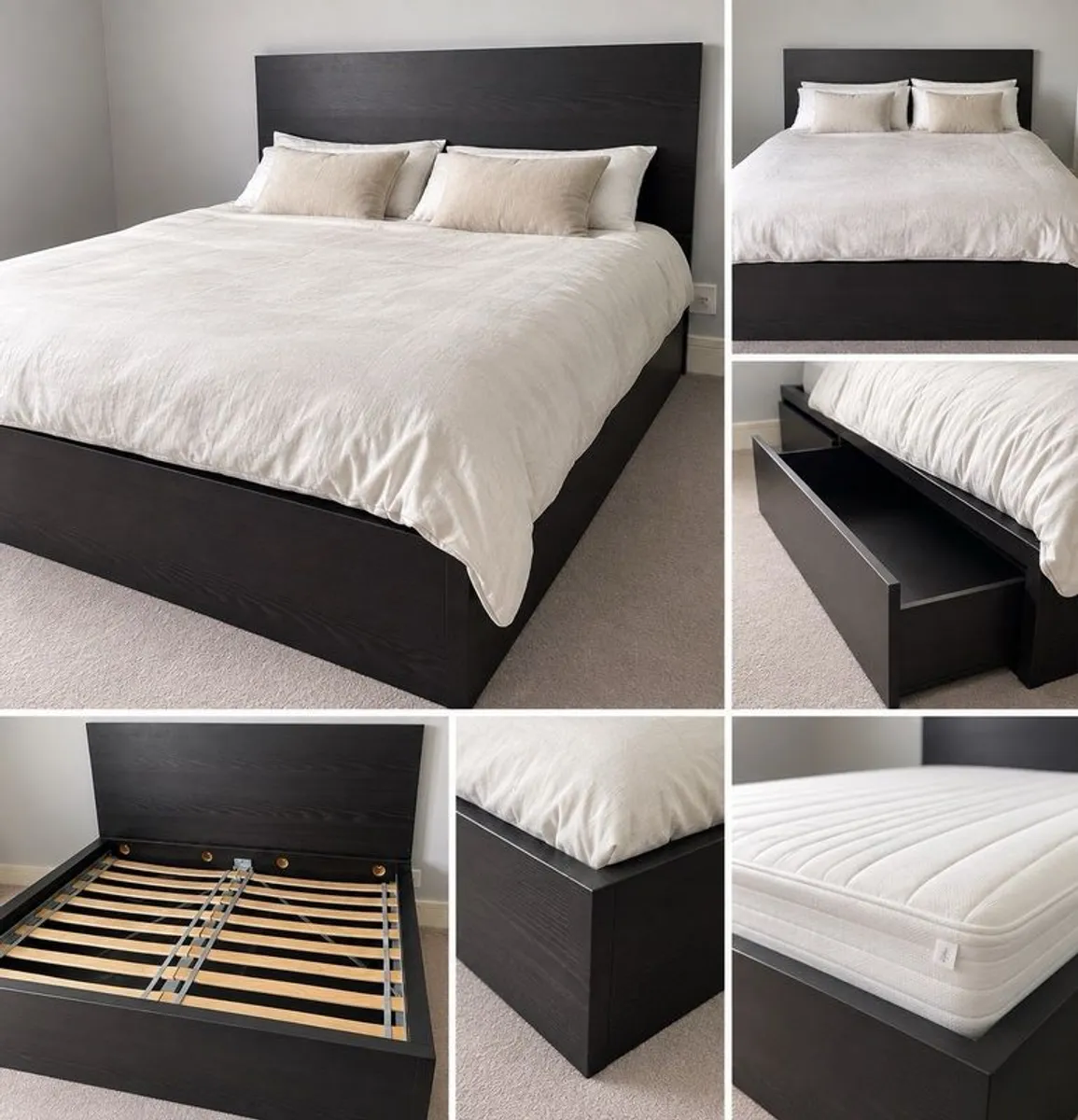 King Size Bed with Four Storage Drawers