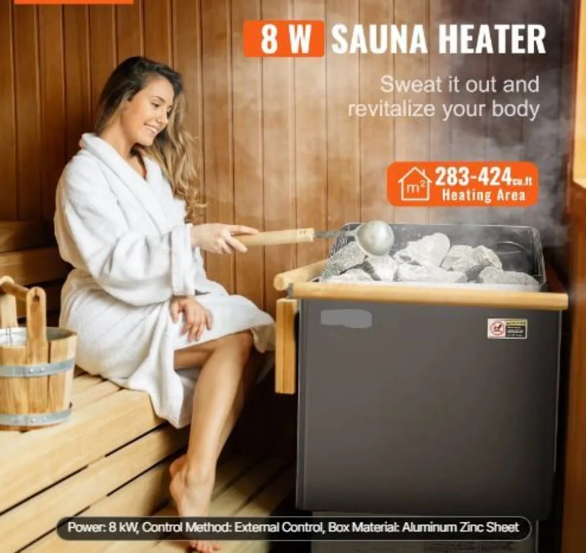 Sauna Heater, 8KW Electric Sauna Stove - Image 1