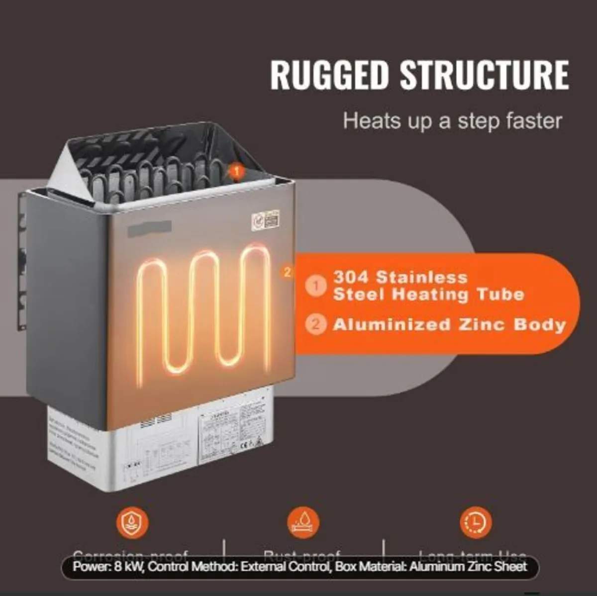 Sauna Heater, 8KW Electric Sauna Stove - Image 2