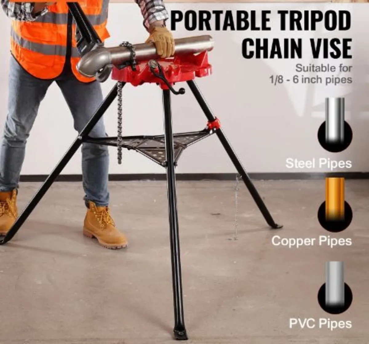 Chain Vise with Tripod Stand | 3.2 to 152 mm - Image 3