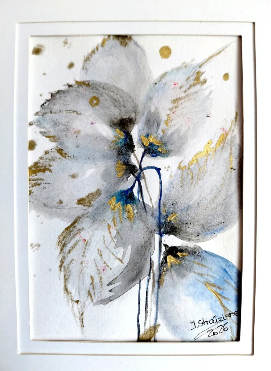 Original Watercolor Floral Painting - Image 4