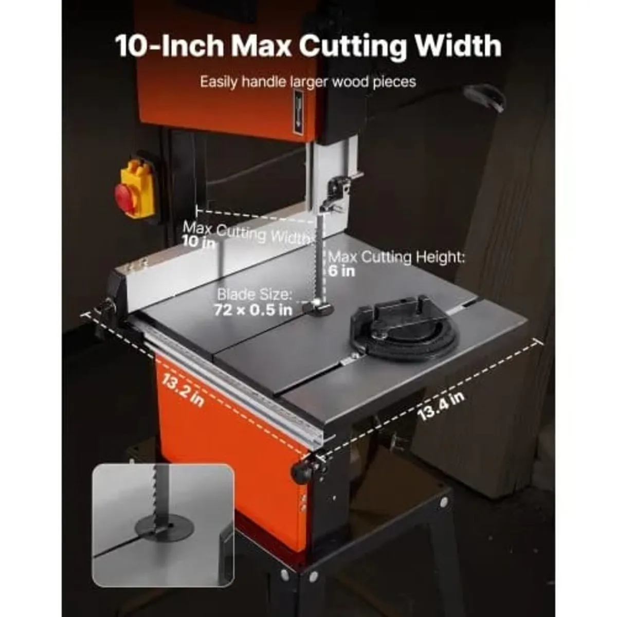 Band Saw with Stand, 254 mm, Two-Speed Benchtop Ba - Image 2