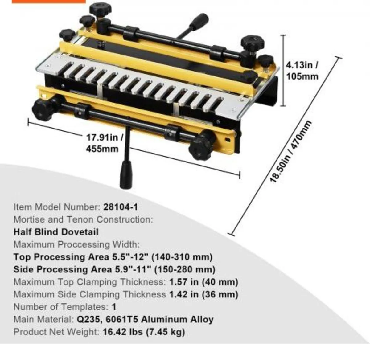 Dovetail Jig, 310 mm Width, Dove Tailing Router Ji - Image 4