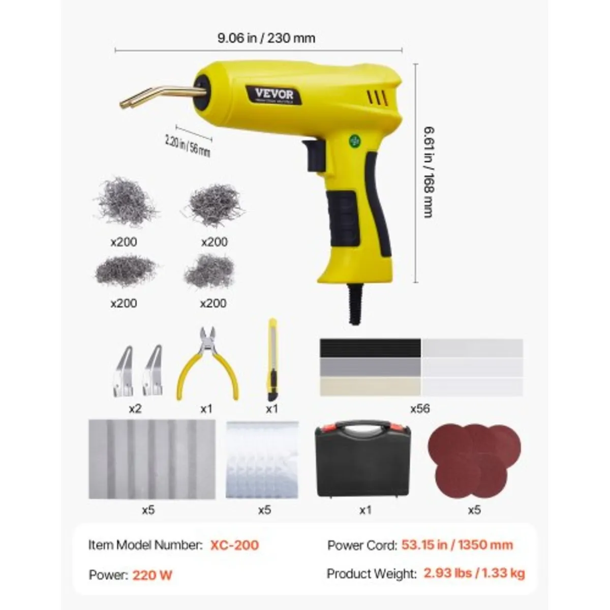 Plastic Welding Kit, 220W Plastic Welder Gun with - Image 2