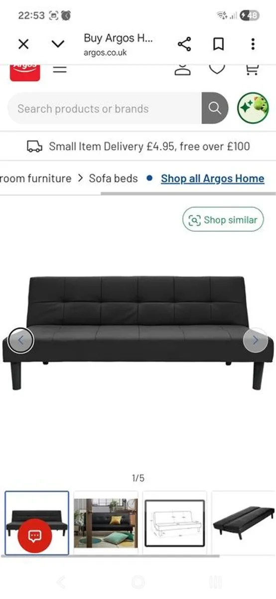 Sofa bed leather - Image 1