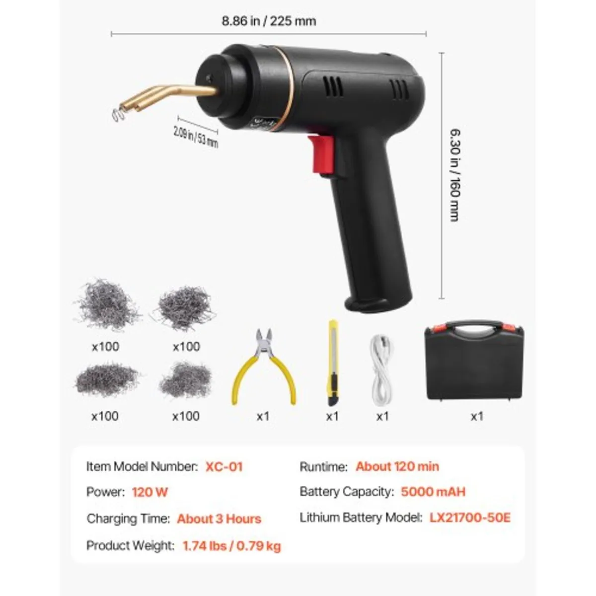 Cordless Plastic Welder, 120W Plastic Welding Gun - Image 4