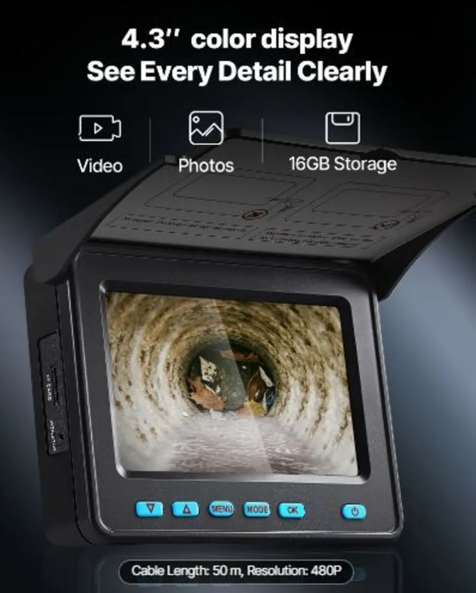 Sewer Camera, 50m Drain Inspection Camera - Image 3