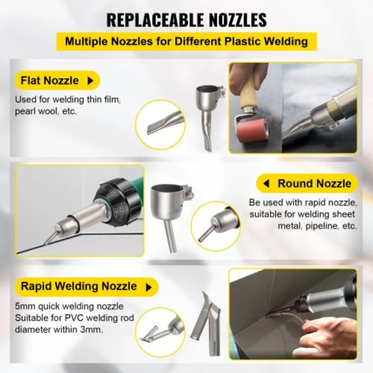 Roofing Welder, 8 Pcs PVC Welding Gun, 1600W Hot A - Image 2