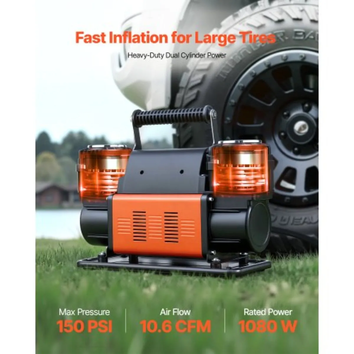 Dual-Cylinder Heavy Duty Air Compressor, 300 L/min - Image 2