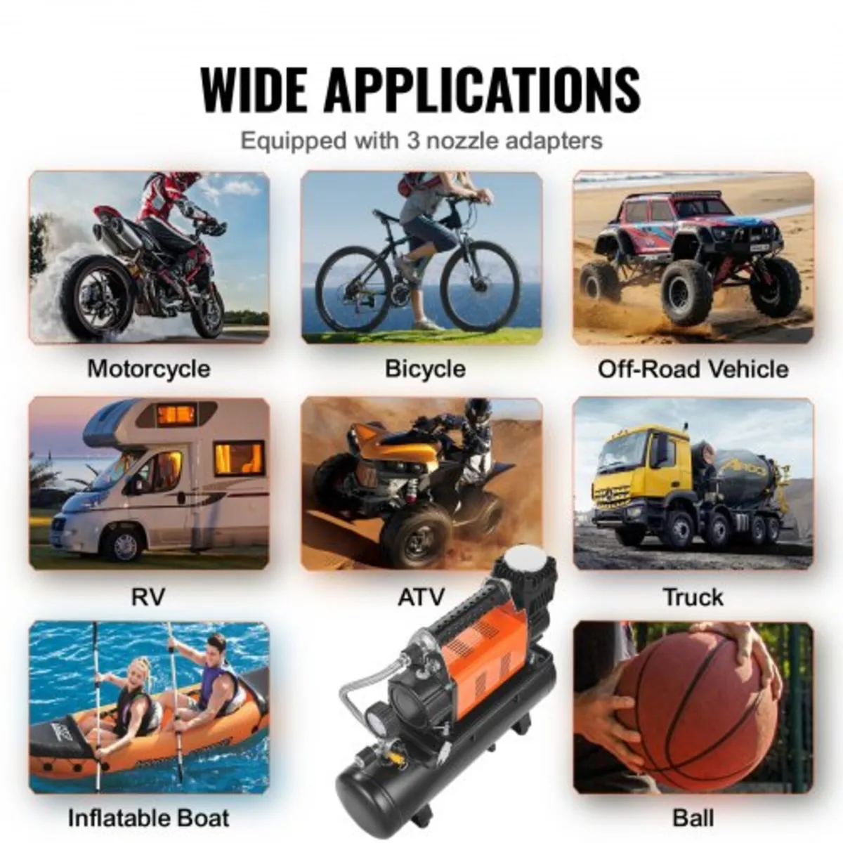 12V Heavy Duty Air Compressor with 6L Tank Kit, 6. - Image 2