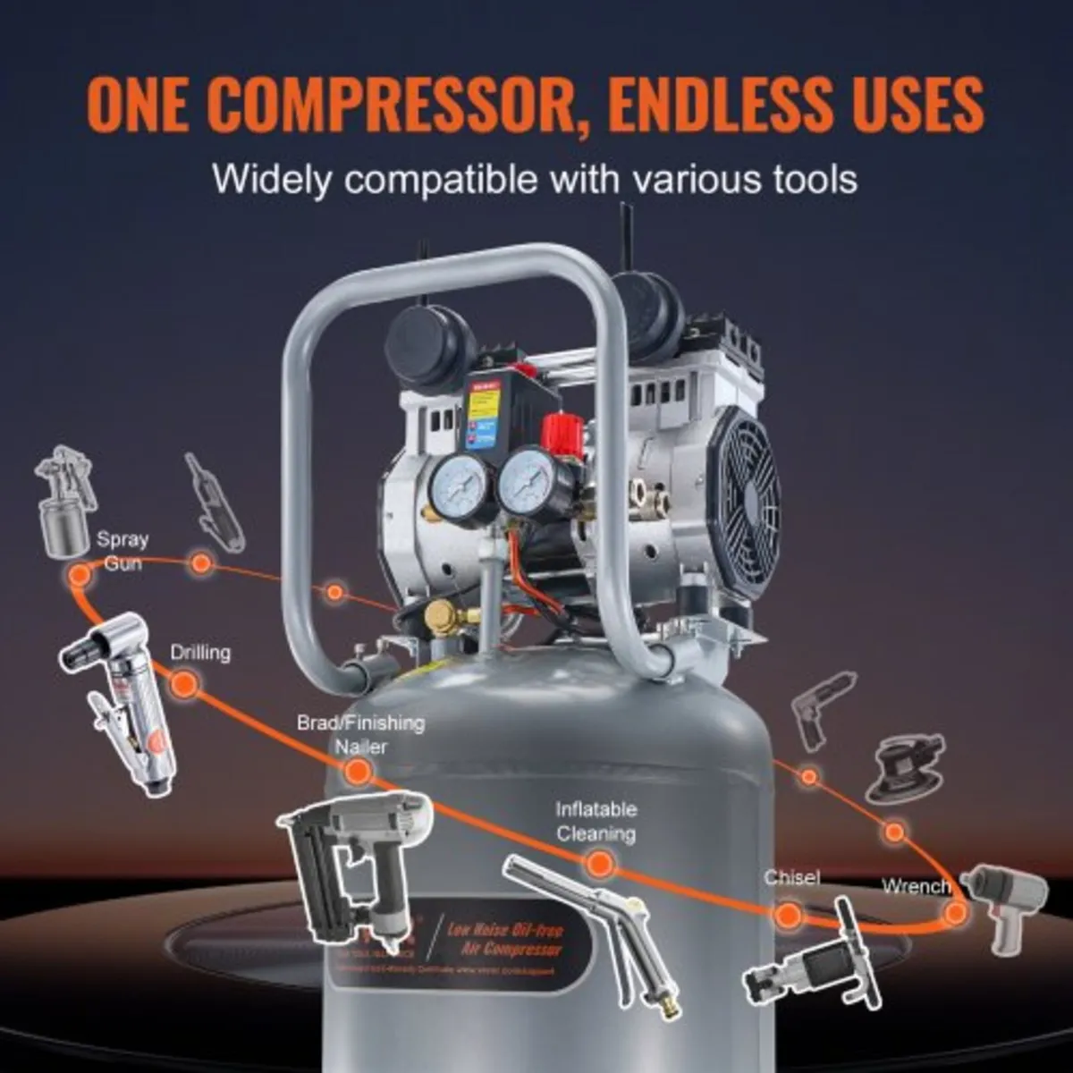 49.2 L Air Compressor 2HP 4 SCFM 90PSI Oil Free Ai - Image 3
