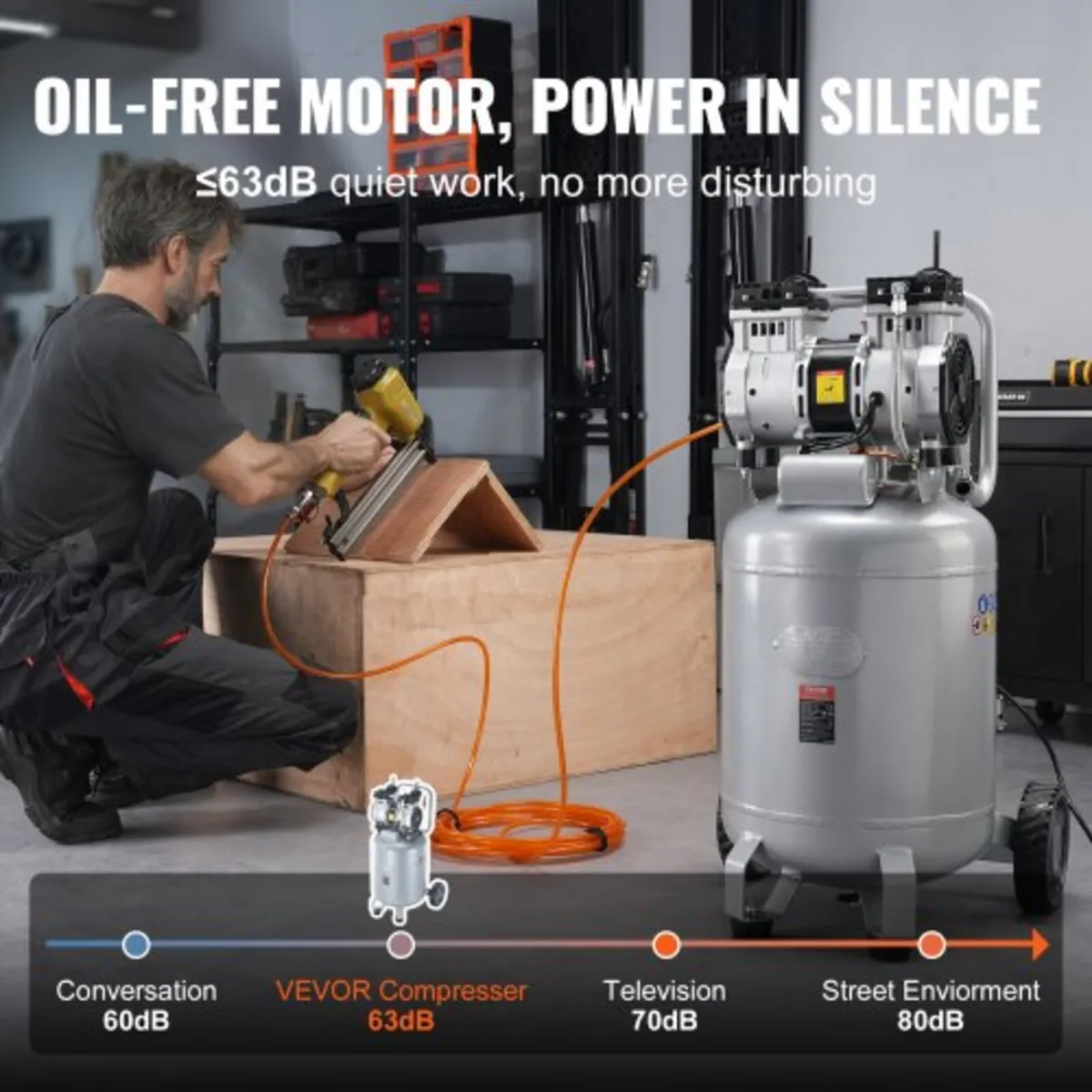 49.2 L Air Compressor 2HP 4 SCFM 90PSI Oil Free Ai - Image 4