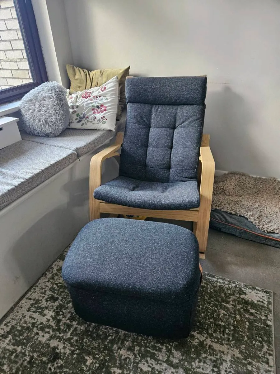 IKEA POÄNG Armchair and Footstool - Image 1