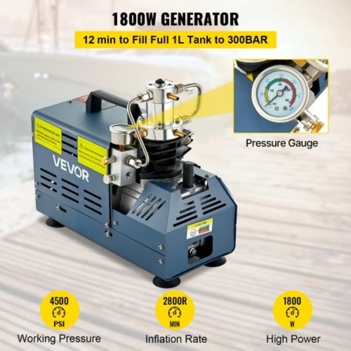 High Pressure Compressor, 4500PSI/30MPA/300BAR Hig - Image 4