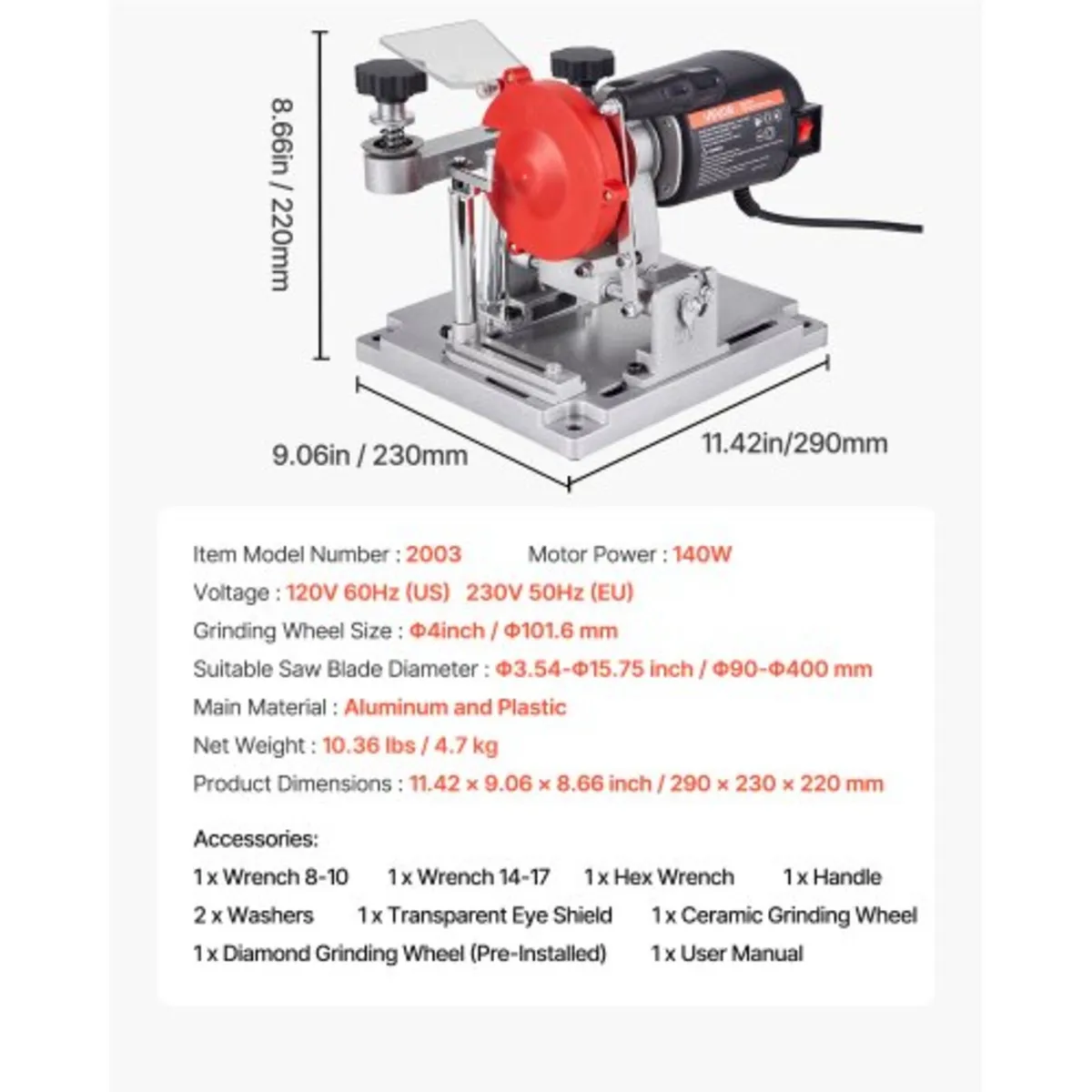 Circular Saw Blade Sharpener, 140W 5700RPM Electri - Image 2