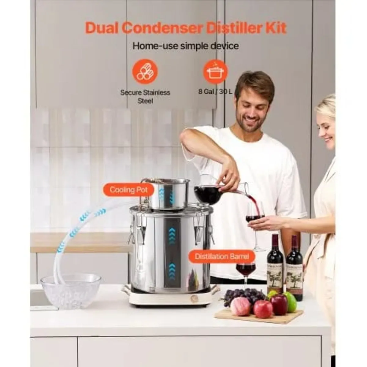 Alcohol Still, 8 Gal / 30 L Stainless Steel Water - Image 2