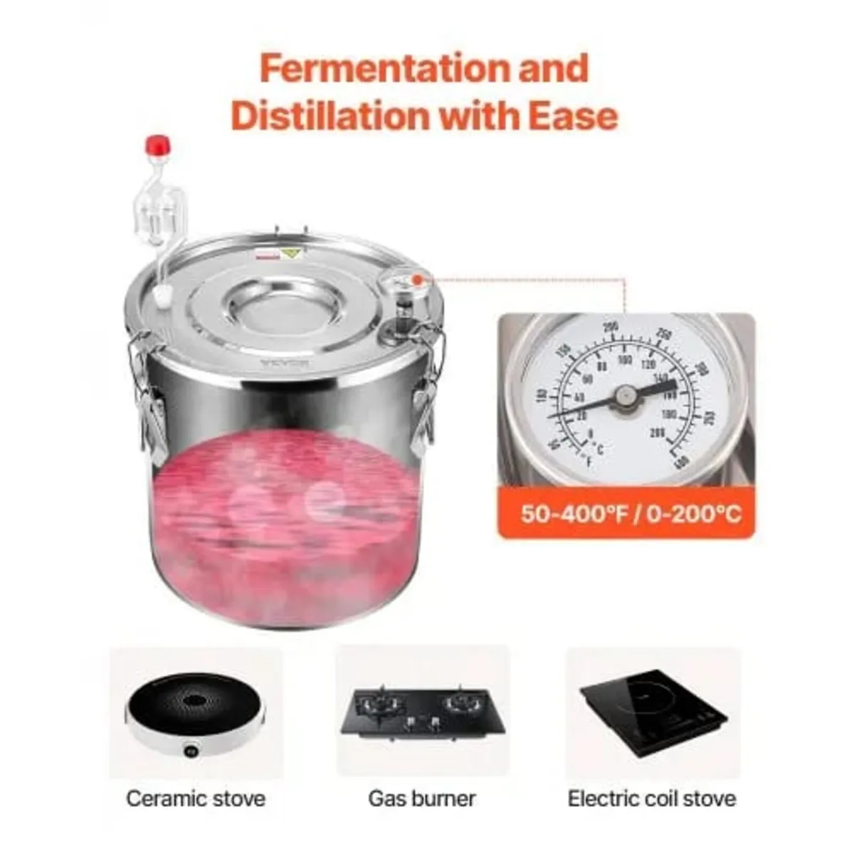 Alcohol Still, 5 Gal / 19 L Stainless Steel Water - Image 2
