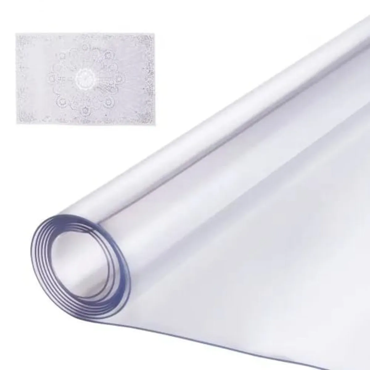 Plastic Table Cover, 36 x 54 Inch 1.5 mm Thick Cle - Image 1