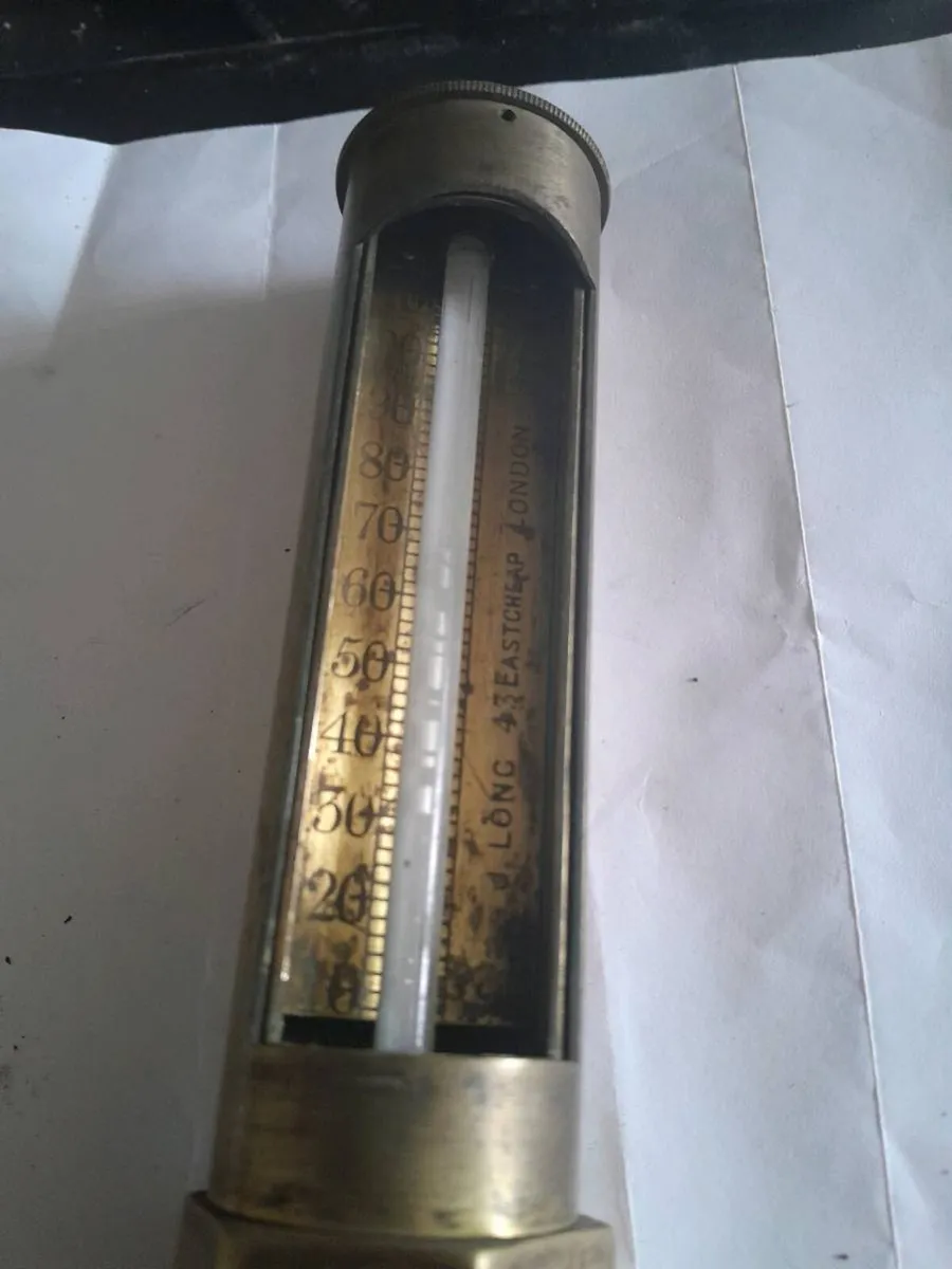 Vintage steam engine  barometer - Image 1