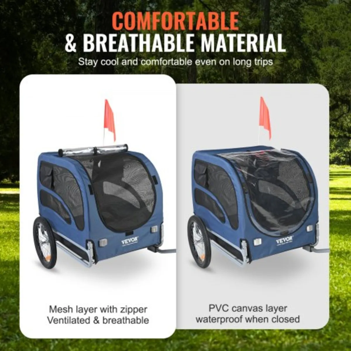 Dog Bike Trailer, Supports up to 100 lbs, Pet Cart - Image 4