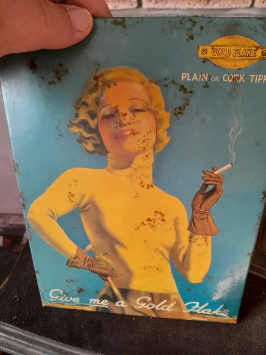 Vintage gold flake show card sign - Image 1